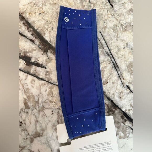 NWT New LULULEMON Fleece Reflective Running Ponytail Ear Warmer Blue Silver L XL - Picture 9 of 9